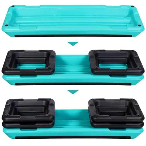 ZenStyle 43" Adjustable Aerobic Stepper Bench with 4/6/8 Inch Risers, Non-Slip Surface for Cardio, Strength Training & Home Fitness Workout - color: Turquoise