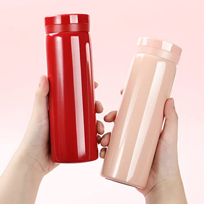 10oz Mini Water Bottle Stainless Steel Thermos Small Flask - Insulated Vacuum, Leak Proof, Keeps Drinks Hot/Cold - Ideal for Coffee, Tea, Water - Pink - color: Pink, size: 9.5 Ounces