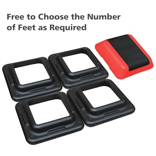 GOWE Height-Adjustable Step Aerobics Platform Fitness Equipment Stepper Trainer Exercise Step Platform with 4 Riser Red