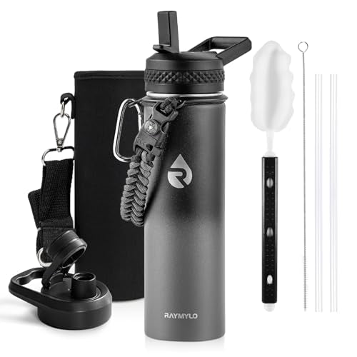 RAYMYLO Insulated Water Bottle 20 oz, Triple Wall Vacuum Stainless Steel - color: Dark Gray, size: 20 Ounces