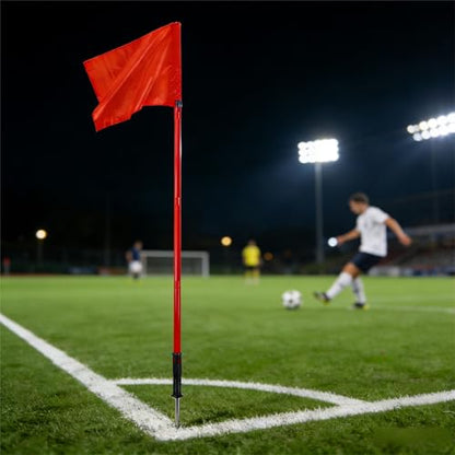 5FT Soccer Corner Flags for Soccer Field Set of 4, With Storage Bag (Red)