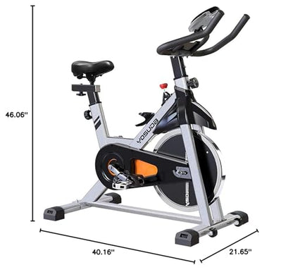 YOSUDA Exercise Bike, Magnetic Friction Stationary Bike with App Training - color: Orange Silver