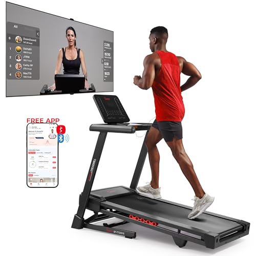 Sunny Health & Fitness Foldable Auto Incline Treadmill & 20" Wide Platform
