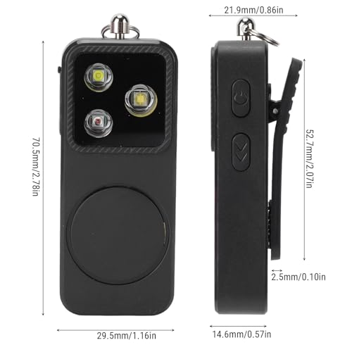 Safety Alarm Light for Women, USB Rechargeable Keychain Siren 150dB 4 Lighting Modes 500mAh for Night Walking Running Travel Camping Emergency (Black) - color: Black