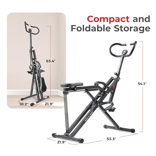 Sunny Health & Fitness Row-N-Ride Squat Assist Trainer for Home Exercise - color: Black