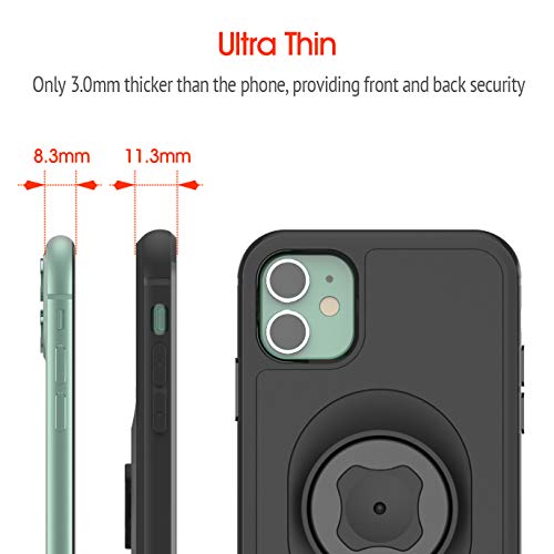 Shockproof Case with Quick Mount Adapter for iPhone 12 Mini(5.4") - Quick Attach Your Cellphone to Any Sincetop Bike Mount/Car Phone Holder/Armband/Belt Clip Black - size: For iPhone 12Mini(5.4")