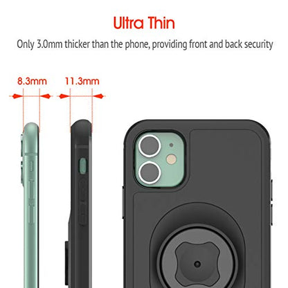 Shockproof Case with Quick Mount Adapter for iPhone 12 Mini(5.4") - Quick Attach Your Cellphone to Any Sincetop Bike Mount/Car Phone Holder/Armband/Belt Clip Black - size: For iPhone 12Mini(5.4")