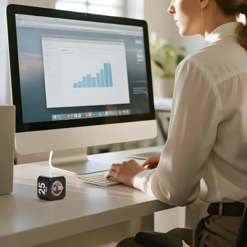 EooCoo Pomodoro Timer, Small Gravity Timer, Visual Countdown 5 10 25 50 - style: Visual Display