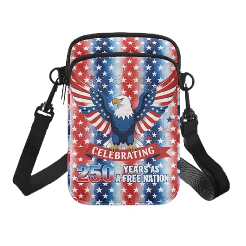 Hawaiian Tribal Small Crossbody Bags for Women Cell Phone Bag Purse, Sea Turtle Zipper Sling Purses Shoulder Bag - color: Bald Eagle