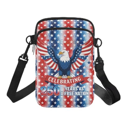 Hawaiian Tribal Small Crossbody Bags for Women Cell Phone Bag Purse, Sea Turtle Zipper Sling Purses Shoulder Bag - color: Bald Eagle