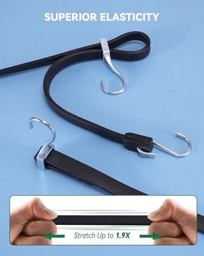 Lucky Straps 60 Inch Adjustable Rubber Bungee Cords, 8 Pack, Black - size: 60 Inch, style: 100% Rubber