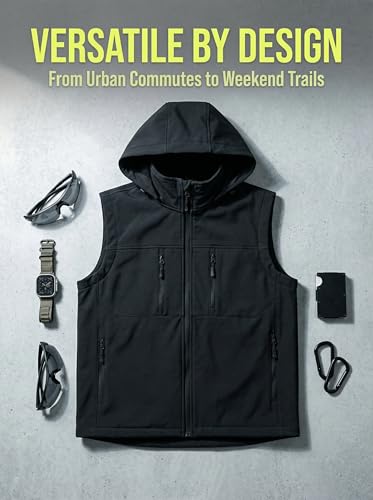 GGleaf Men's Softshell Vest Windproof Lightweight Golf - color: Black, size: Small