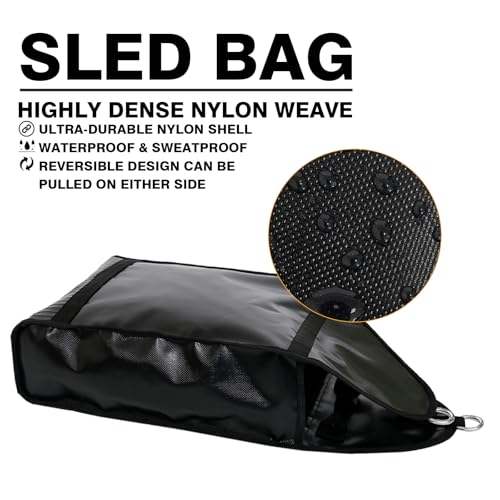 Weight Sled Trainer Adjustable, Resistance Running Sled with 3 Sandbags