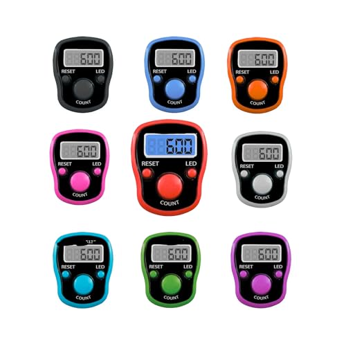12 Pack Electronic Finger Counter, 5 Digit LCD Electronic Digital Display, Hand Tally Clicker Counter, Digital Handheld Tally Counter, Counting for Golf, Goods Counting, Lap, Knitting