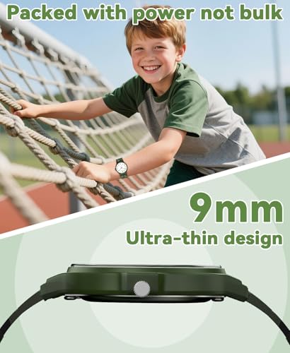 SOCICO Kids Analog Watch 30M Waterproof & Learning Time for Girls Boys - color: Camo-Green