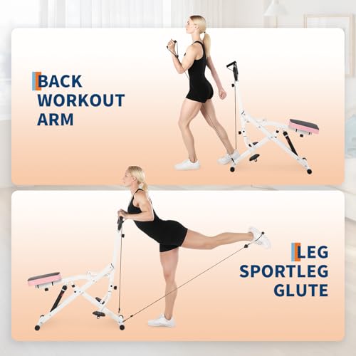 Adjustable 12-Level Squat Assist Trainer for Home Gym – Collapsible Hydraulic Stepper Machine for Full Body, Glutes & Leg Workout, 350 Lbs Capacity, Booty & Deep Squat Fitness Equipment - color: White