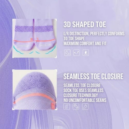 we fleece Running Socks Womens Compression Socks for Women Hiking Socks With Reflective Yarn Breathable Mesh Crew - color: Black White Pink