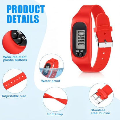 Kenning 3 Pcs Walking Running Pedometer Watch - color: Black,Red,White