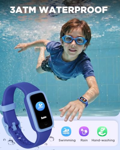 Vigor 3 Kids Watch Fitness Tracker, AMOLED Screen for Boys Girls Age 5-15 - color: Blue