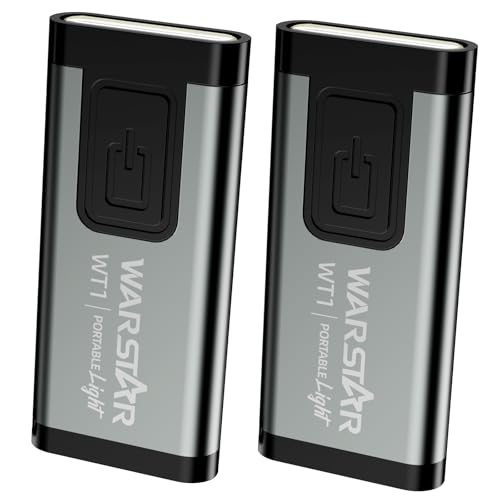 WARSTAR Keychain Flashlight with Personal Safety Alarm, 200LM Mini EDC Light, USB-C Rechargeable Emergency Siren for Women & Night Safety (2pack,Grey*2) - color: 2pack,Grey*2