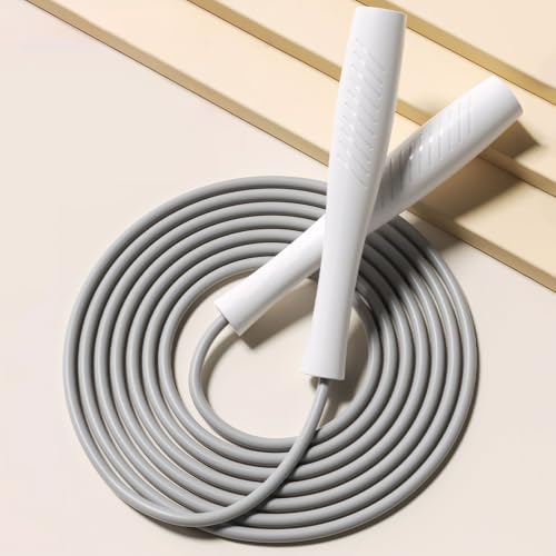 Jump Ropes Kids, Adjustable Children Jump Rope with ABS Handles and PVC Rope for Child Student Toddler - color: Grey