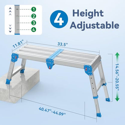 Loyoda Work Platform 500 lbs with One-Touch Automatic Fold, Larger, Blue - size: Larger Blue