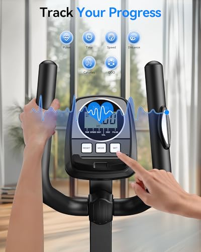 Niceday Elliptical Exercise Machine with 15.5/18/19IN Long Stride - color: 15.5IN Stride Brown