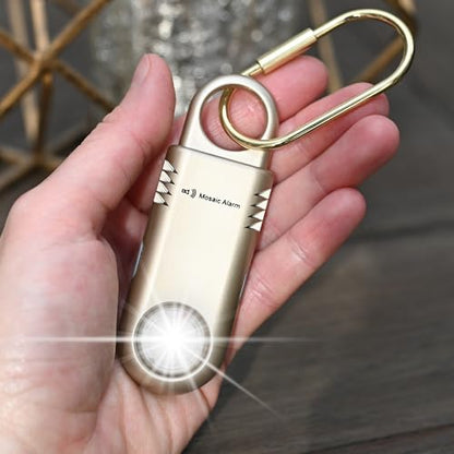 Rechargeable 135dB Personal Alarm Ultra Bright Flashlight Strobe Light - color: Gold