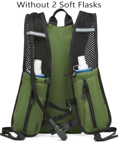 Insulated Hydration Pack Hiking Water Backpack Running Vest with 3L TPU Bladder Bag for Marathon Cycling Men - color: Army Green T