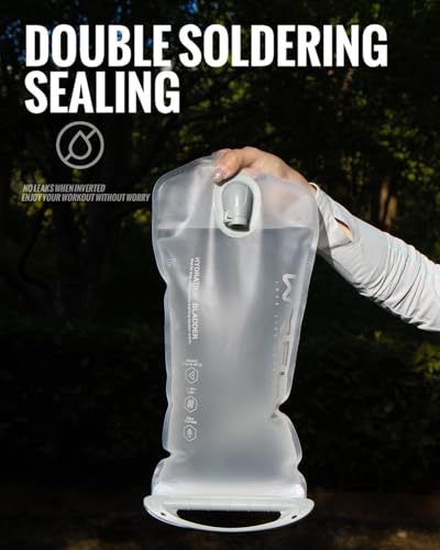 WRELS Hydration Bladder,1L/1.5L/2L/3L Water Bladder for Hydration Pack,BPA-Free Leakproof Water Reservoir for Hiking Running Camping Cycling - size: 2L—White