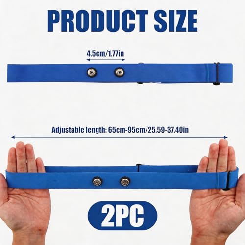 Heart Rate Monitor Chest Band for Polar H10 H9 H7, Adjustable Waterproof Replacement Chest Strap Compatible with Polar Garmin - style: 2 Pack Blue
