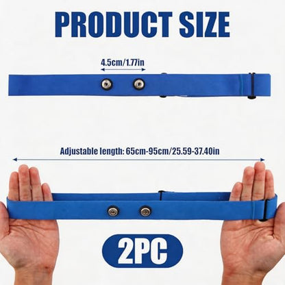 Heart Rate Monitor Chest Band for Polar H10 H9 H7, Adjustable Waterproof Replacement Chest Strap Compatible with Polar Garmin - style: 2 Pack Blue