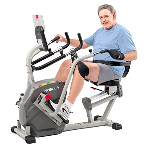 by Innova RCT2025 Recumbent Cross Trainer with Swivel Seat & Leg Harness, White/Gray/Black