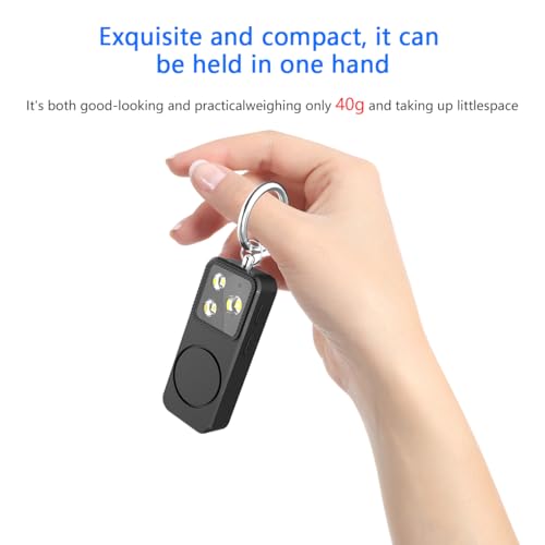 B11 Portable Lighting Women's Safety Alarm Device 150dB Buzzer Alarm Strobe Light Rechargeable with Charging Cable and Power Switch Night-time Flashlight Keychain (Black - Lighting Alarm) - color: Black - Lighting Alarm