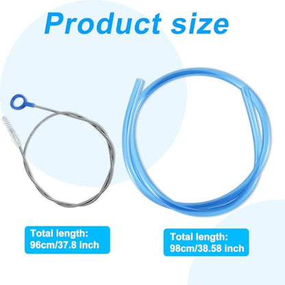 Replacement Tube for Water Bag, with Stainless Steel Tube Cleaner Brush 38.58 Inch Long Premium Hose Replacement for Outdoor Hydration Reservoirs