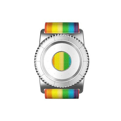 BAISRKE Magnetic Running Armband for MagSafe Case - 360° Rotatable Phone Grip with Adjustable Scent Compartment & Detachable Lanyard Compatible iPhone/Android (Rainbow & Silvery) - color: Rainbow&Silver, size: Regular (fits Wrist/Armband up to 9")