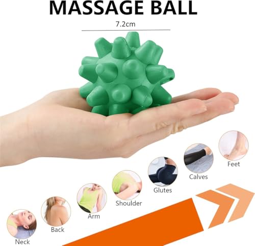 Spiky Massage Roll Balls, Deep Tissue Massager for Myofascial Release, Red - color: Red