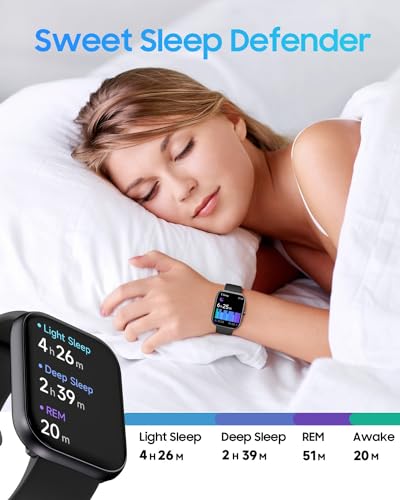 1.91" Smart Watch for Men Women with ALEXA, Fitness Watch for Android iOS - color: Black