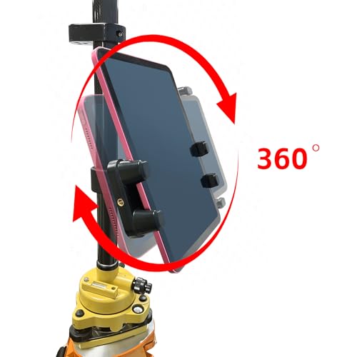 Universal Clamp-On Tablet Holder Phone Mount for Surveying Pole Rod Tripod