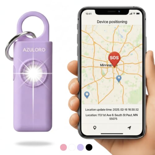 Personal Alarms for Women Loudest – Safety Keychain Self Defense – Personal Alarm Siren with SOS & Emergency Call – Keychain Alarm for Women – Gifts for Teenage Girls – Protection for Girls (Purple) - color: Purple