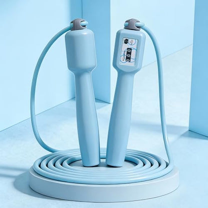 Counting Jump Rope for Fitness, Adjustable PVC Skipping Rope, Smooth Rotation for Indoor Outdoor Workout