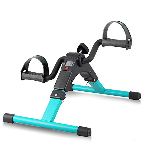 Folding Pedal Exerciser, Mini Exercise Bike Under Desk Bike - color: Green