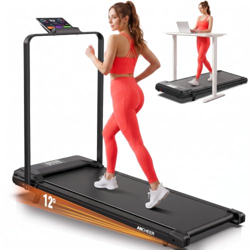 ANCHEER Walking Pad with Incline-Small Treadmill for Home - color: Black