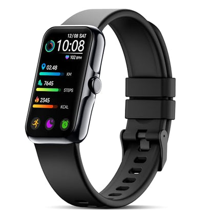 Fitness Tracker with 24/7 Continuous Heart Rate, Blood Oxy-gen Monitor, Smart Watch with Sleep Monitor, IP68 Waterproof Activity Tracker Step Counter for Women Men - color: Deep Black