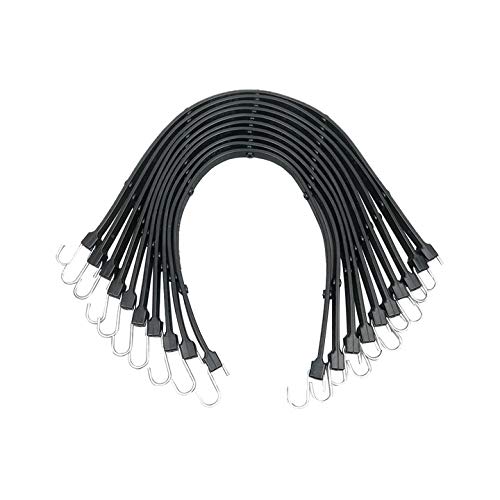 ROBLOCK Adjustable 31" Rubber Tarp Straps with 150% Max Stretch, 100% EPDM Bungee Cords with Metal Crimped S Hooks, Ideal for Securing Tarps, Cargo, Canvases, Weatherproof (10 Pack) - size: New Model Adjust 31"(pack of 10)