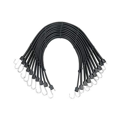 ROBLOCK Adjustable 31" Rubber Tarp Straps with 150% Max Stretch, 100% EPDM Bungee Cords with Metal Crimped S Hooks, Ideal for Securing Tarps, Cargo, Canvases, Weatherproof (10 Pack) - size: New Model Adjust 31"(pack of 10)
