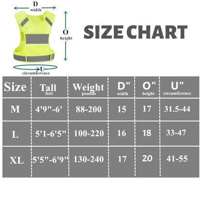Reflective Vest Safety Running Gear - High Visibility Vest with Pocket for Running, Biking, Walking, Women & Men - color: Neon Yellow, size: Medium