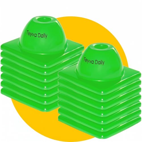 2" 15, 30 Pcs Heavy Duty Agility Cones for Sports - color: Green