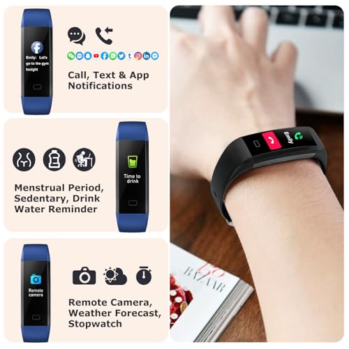 Fitness Tracker with Step/Distance/Calories Counter for Women Men - color: Black