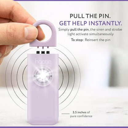 HOOTIE Personal Safety Alarm for Women, Men and Kids — 130dB Personal Alarm Keychain, Pull Pin Safety Alarm Keychain with Strobe Light, Self-Defense Alarm for Campus, Travel and Running — Lavender - color: Lavender